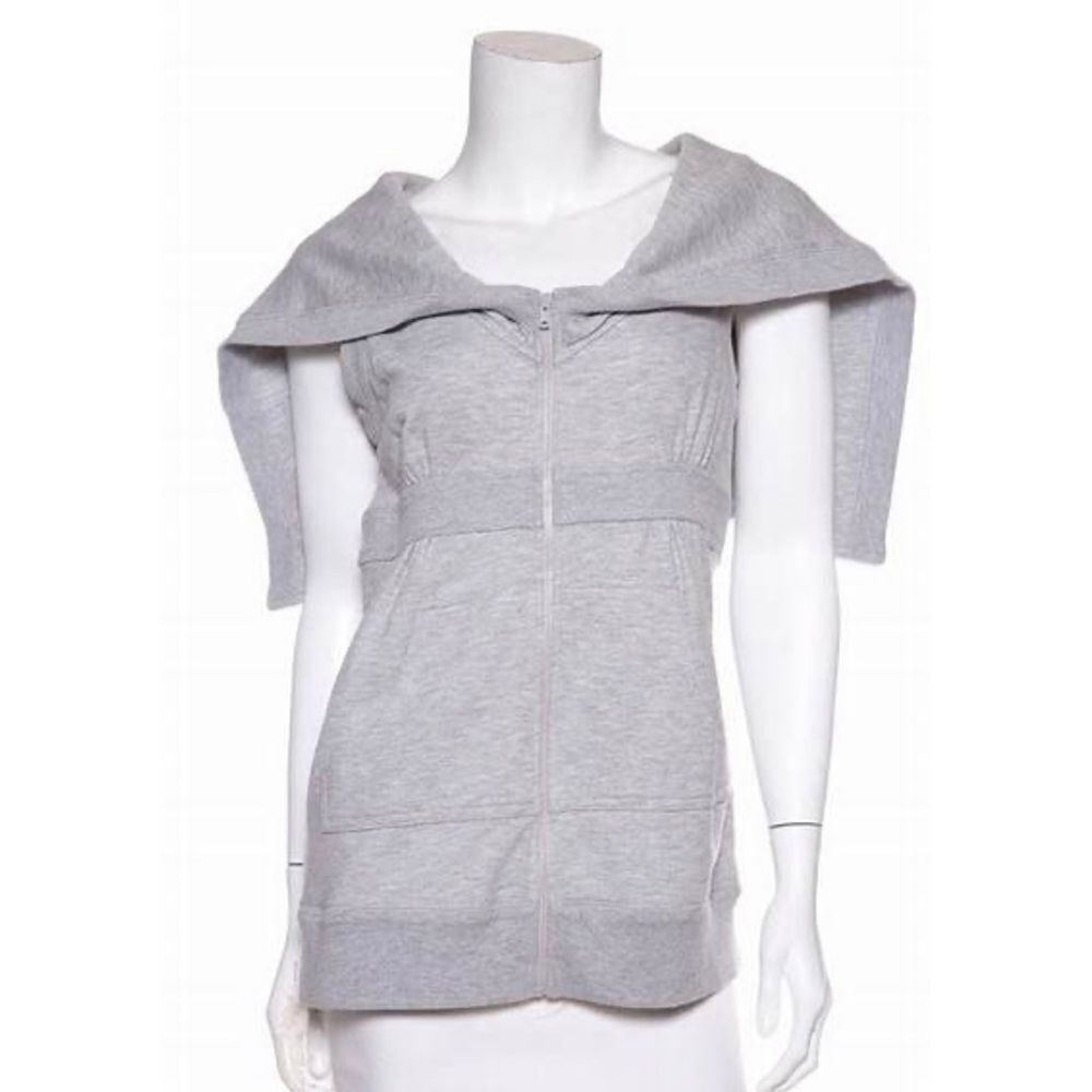 Norma Kamali Jersey White Full Zip Vest Size Medium NWT